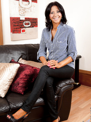 Exotic aged lady with floppy scones can't live without widening her soaked cunt