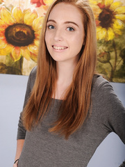 Ginger legal age teenager Kasey Cole widens and touches her non-professional twat