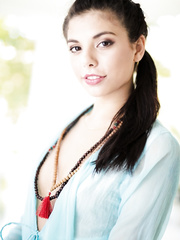 Ultra-cute legal age teenager pornstar with Latin roors Gina Valentina takes nightie off