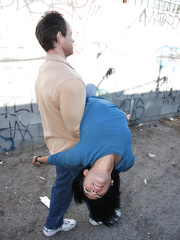 Hawt Latin Chick babe Emy Reyes goes for a bukkake session with priceless ol'strapon boyz