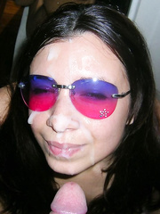 Sexy cum loving slut covered in hot creamy sticky semen