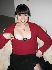 Latin Honey Milie Wears Her Hot Black Lingerie without Panties