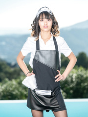 Latin Chick maid seduces her employer with a oral during breakfast