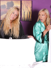 Hot golden-haired masseuse Friend Kay having sex with client as peculiar treatment