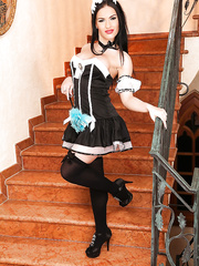 Hot european maid Hottie Demon receives rid of her uniform and pants