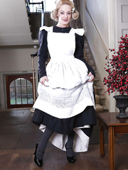 When golden-haired maid LouLou desires to have sex that babe is undressing her vagina