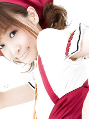 Skinny oriental legal age teenager sweetheart Misa Kikouden slipping off her raiment