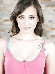 Hawt pornstar Gia Paige pulls down spandex panties to disclose glamorous undies