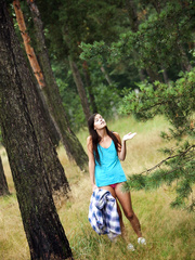 Dark Brown teenager heads unfathomable into the woods to masturbates all alone