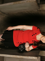 Aged lady goes wet crack to throat after being caught in the studs's room