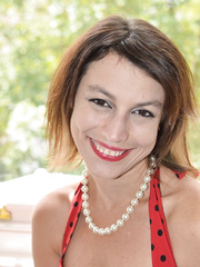 Aged and younger ladies don dresses and stockings prior to playing lesbo games