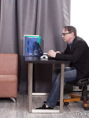 Natural redhead Tess seduces her professor by flashing her legal age teenager marangos