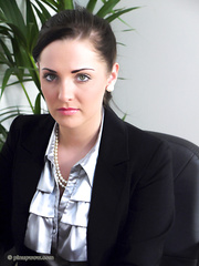 Plain secretary Daisy Watts stripsto become breasty siren in hawt underware