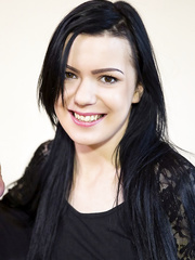 Darksome haired secretary seduces her indeed old boss for a quick job promotion