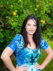 Darksome haired dilettante BEX feels the breeze on her great large boobs at the park