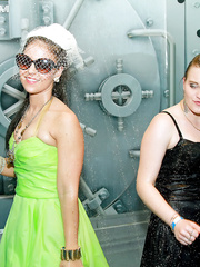 Bisex sweethearts have sex with males and babes during groupsex at a club