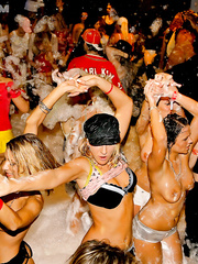 Drunk gals receives gangbanged during a wild and mad spring break party