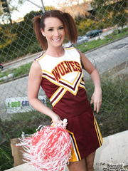 Redhead cheerleader Tweety Valentine got team-fucked and facialed by dark bulls
