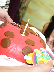 Legal Age Teenager spinner Kiki eighteen acquires gangbanged and jizzed on during her birthday party