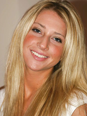 Blond 1st timer Sammie cups her worthwhile billibongs in advance of showing her pink cum-hole