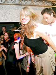 Beautiful honeys getting screwed hardcore at the wild drunk sex party