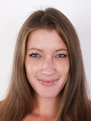 Solo cutie Eliska removes denim petticoat on her way to posing in nature's garb for 1st time