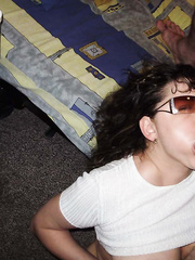 My wife loves to suck cock and I love ejaculating over her body