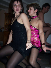 Hot and sexy swinger couple's posing and partying hot fun