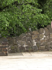 Dark Brown AllyStyle drops her panties to take a urinate in public