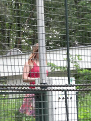 Bad gal Ani Dark hikes her petticoat on tennis court and lets the warm urinate flow