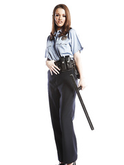 Sweetheart Raven Alexis strips her police uniform to show u her boobies