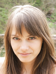 Solo gal with worthy legs acquires absolutely in nature's garb in front of a pond