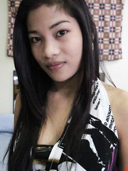 Oriental beauty with lengthy dark hair sports a creampie after POV sex