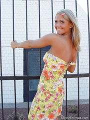 eighteen+strapon legal age teenager cutie Spring Thomas flashes her fine mounds and snatch underneath the hawt sun