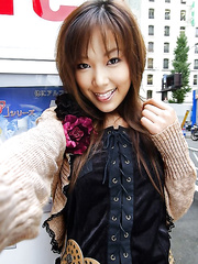 Hawt Japanese hotty Yua Aida exposes her natural mangos and love tunnel in solo act