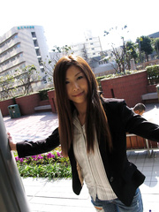 Juvenile Japanese hotty Seira strikes tempting positions in solo act