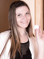 Brunette Hair bitch Aga shows hard nipps and very bushy wet crack in extraordinary closeup