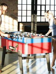 Nice-Looking golden-haired Mikki Galante loses at fuzeball and acquires screwed in return