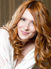 Pale redhead Dariya A widens wide open & shows her hot gazoo & vagina