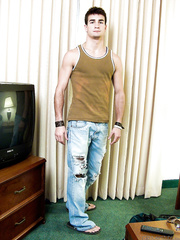 Tiny titted Cassie B giving a kiss BF Gabe & posing bare with cu on stomach