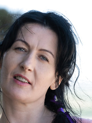 Aged mother I'd like to fuck Nimfa Mannay displays her natural cum-hole beside a foul road