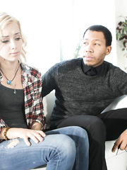 Hawt golden-haired wench Haley Reed engulfing BBC for facial after taking it doggy position