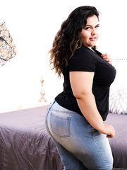 Fat Latin Babe woman Karla Lane undresses in advance of a ball licking irrumation