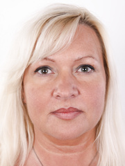 Aged woman Eva uncovers large naturals as this babe receives in nature's garb for the 1st time