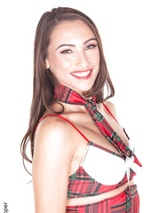 Skinny solo model Celeste Star disrobes to white hooker socks to show her sexy butt