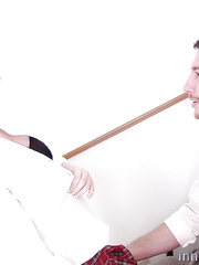 Naughty schoolgirl wench Amber giving a breathtaking juicy irrumation in office