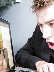 Britney Shannon swallows the large knob with smile on her cute face