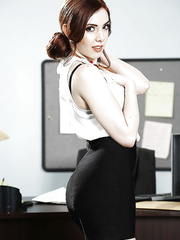 Office undressing act with a good secretary Ember Stone