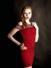 Juvenile redhead Radka takes dressed and topless selfies around her place