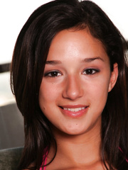 Brunette Hair legal age teenager Summer uncovers her pert melons in advance of parting taut pussy